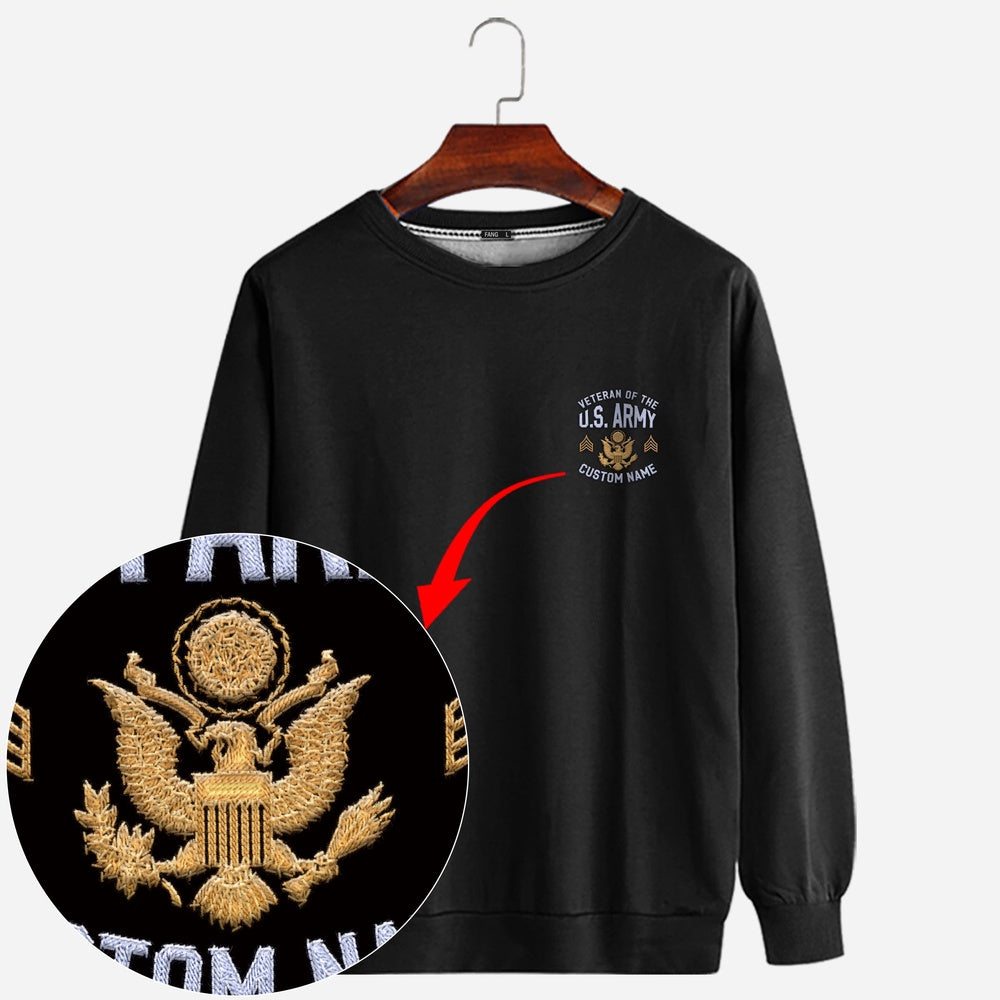 Embroidered Sweatshirt, Customized US Veteran 03 Embroidered Sweatshirt, Gift For Dad