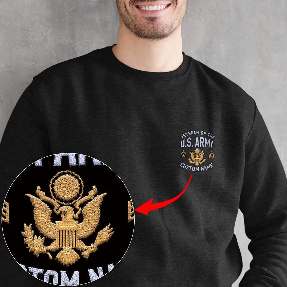 Embroidered Sweatshirt, Customized US Veteran 03 Embroidered Sweatshirt, Gift For Dad