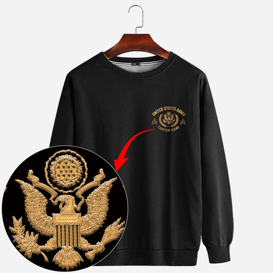 Embroidered Sweatshirt, Customized US Veteran 04 Embroidered Sweatshirt, Gift For Dad