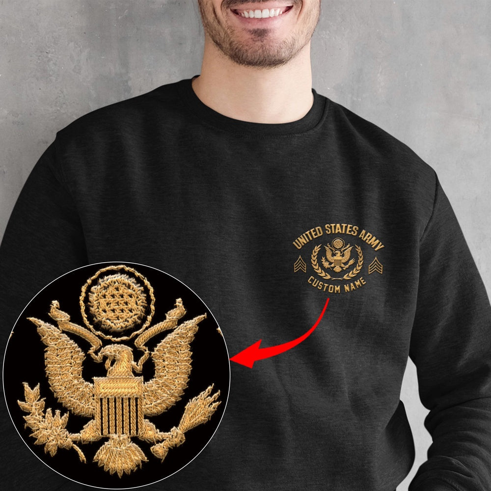 Embroidered Sweatshirt, Customized US Veteran 04 Embroidered Sweatshirt, Gift For Dad