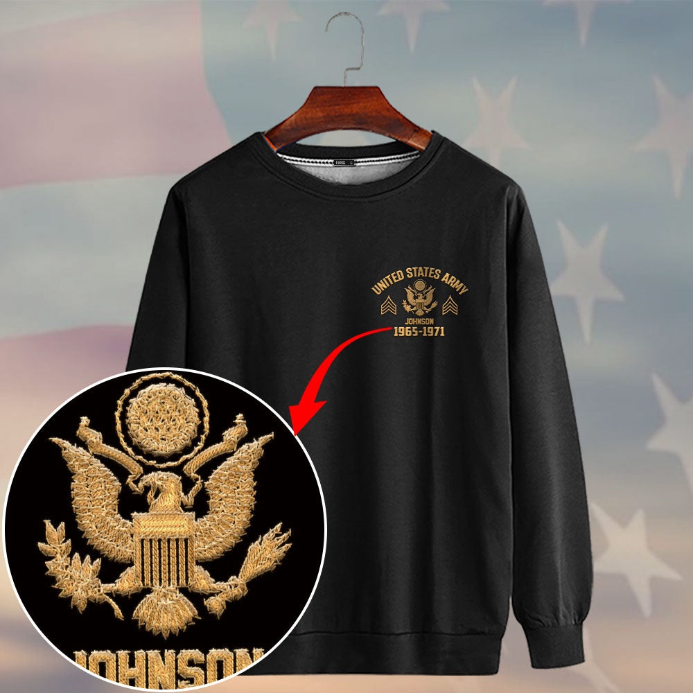 Embroidered Sweatshirt, Customized US Veteran 05 Embroidered Sweatshirt, Gift For Dad