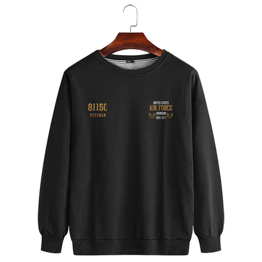 Embroidered Sweatshirt, Customized US Veteran AFSCS Proudly Served Embroidered Sweatshirt, Gift For Dad