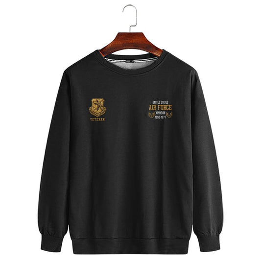 Embroidered Sweatshirt, Customized US Veteran Air Force Command Proudly Served Embroidered Sweatshirt, Gift For Dad