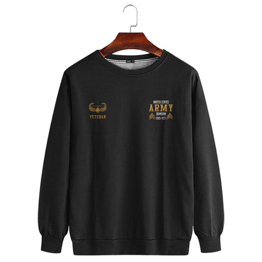 Embroidered Sweatshirt, Customized US Veteran Army Badges Proudly Served Embroidered Sweatshirt, Gift For Dad
