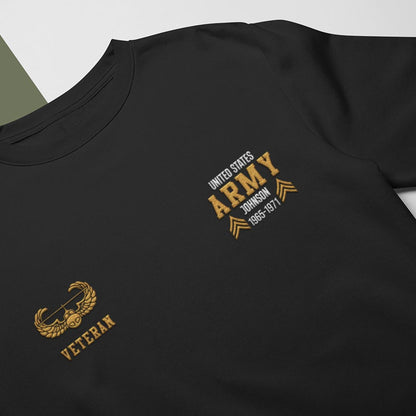 Embroidered Sweatshirt, Customized US Veteran Army Badges Proudly Served Embroidered Sweatshirt, Gift For Dad