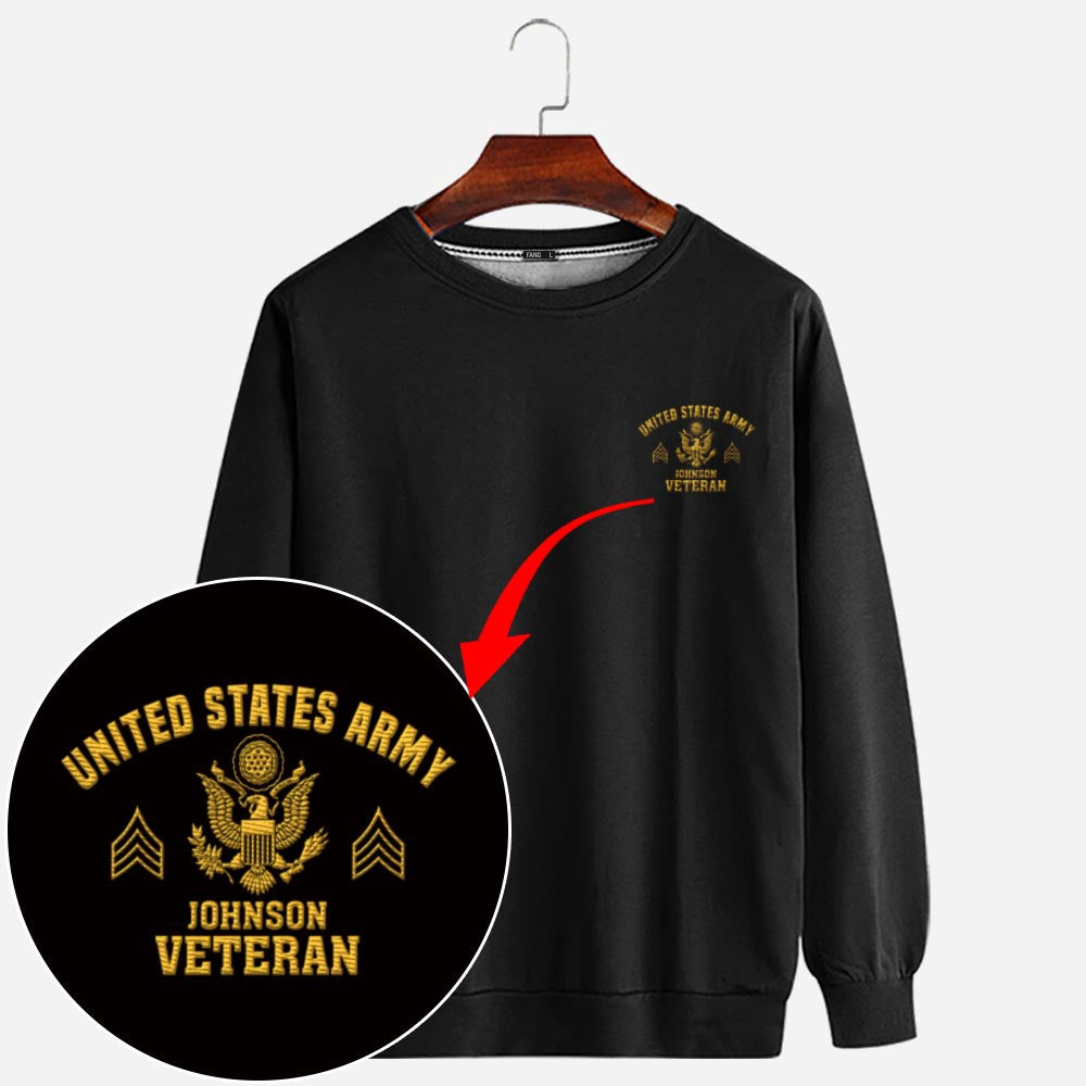 Embroidered Sweatshirt, Customized US Veteran Limited EditionEmbroidered Sweatshirt, Gift For Dad