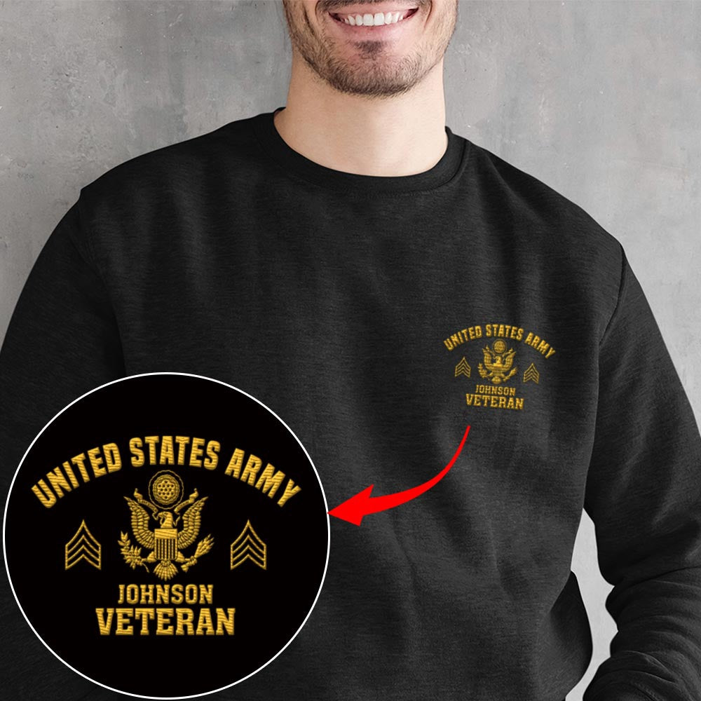 Embroidered Sweatshirt, Customized US Veteran Limited EditionEmbroidered Sweatshirt, Gift For Dad