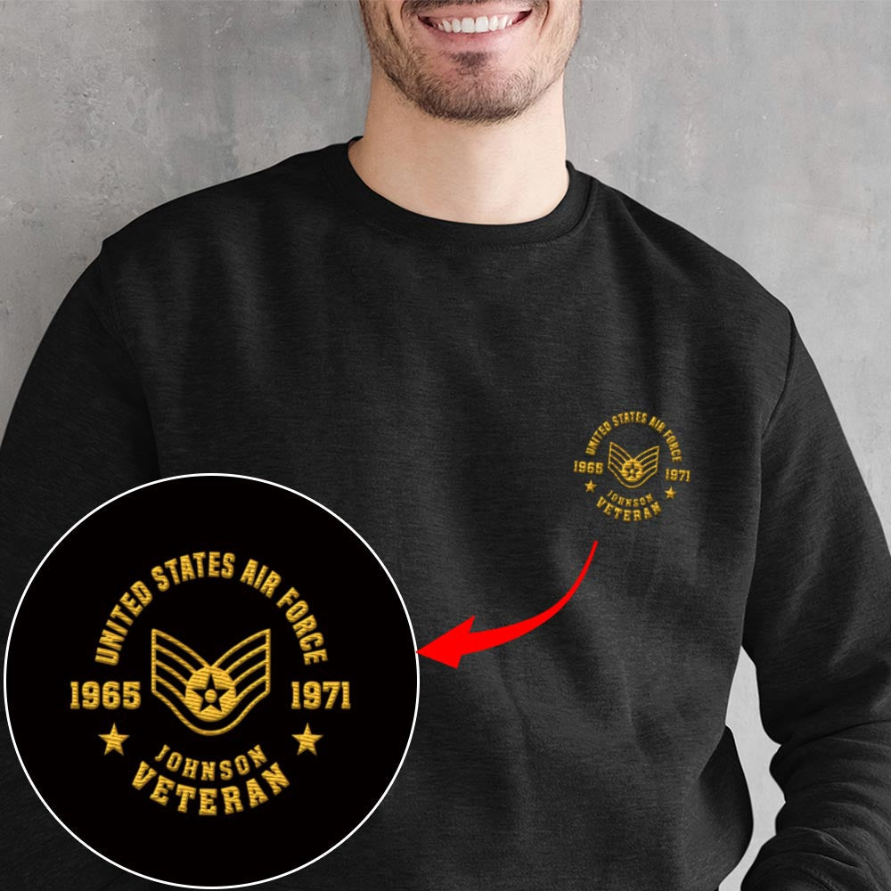 Embroidered Sweatshirt, Customized US Veteran Limited Edition 01 Embroidered Sweatshirt, Gift For Dad