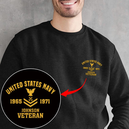 Embroidered Sweatshirt, Customized US Veteran Limited Edition 02 Embroidered Sweatshirt, Gift For Dad