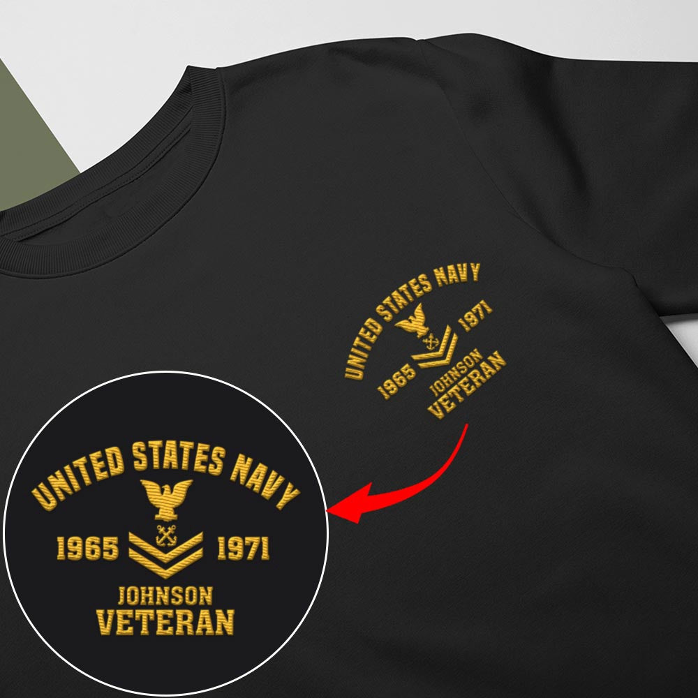 Embroidered Sweatshirt, Customized US Veteran Limited Edition 02 Embroidered Sweatshirt, Gift For Dad