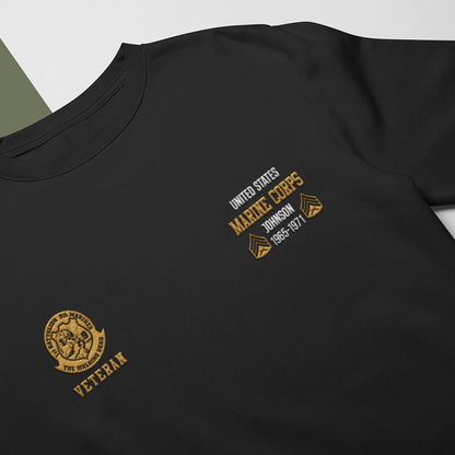 Embroidered Sweatshirt, Customized US Veteran Marines Battalion Proudly Served 04 Embroidered Sweatshirt, Gift For Dad