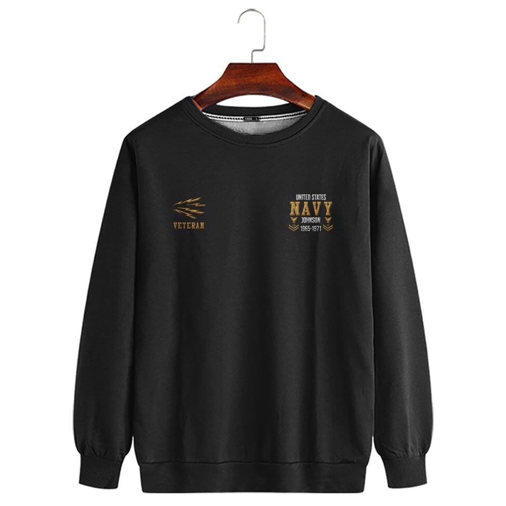 Embroidered Sweatshirt, Customized US Veteran Navy Rating Proudly Served Embroidered Sweatshirt, Gift For Dad