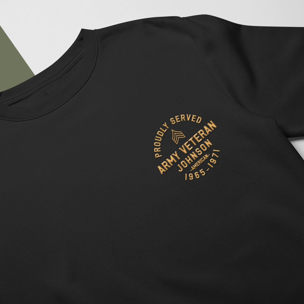 Embroidered Sweatshirt, Customized US Veteran Proudly Served 06 - Embroidered Sweatshirt, Gift For Dad