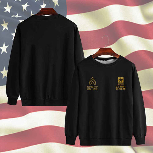 Embroidered Sweatshirt, Customized US Veterans Embroidered Sweatshirt, Gift For Dad