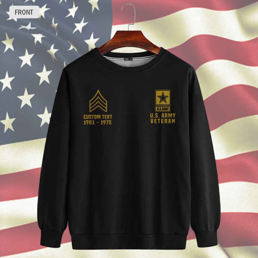 Embroidered Sweatshirt, Customized US Veterans Embroidered Sweatshirt, Gift For Dad