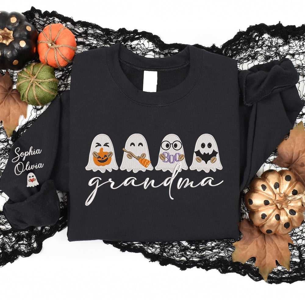 Embroidered Sweatshirt, Embroidered Boo Cute Custom Grandma, Gift For Grandma