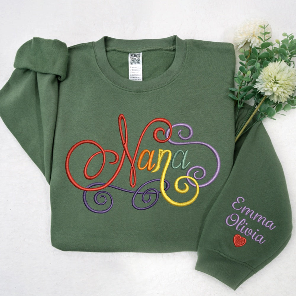 Embroidered Sweatshirt, Embroidered Sweatshirt Gift Grandma, Nana