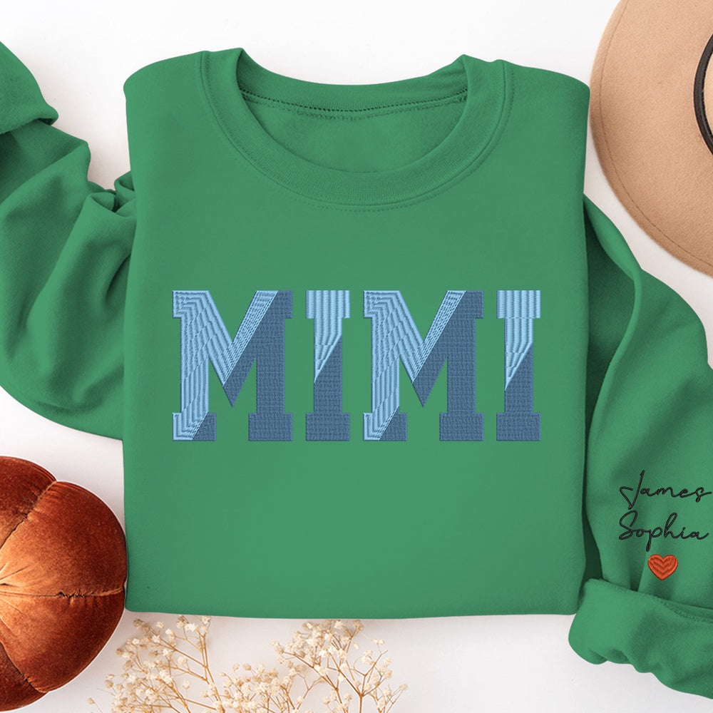 Embroidered Sweatshirt, Grandma Life Sweatshirt, Custom Grandma Christmas, Gift For Grandma Embroidered Sweatshirt