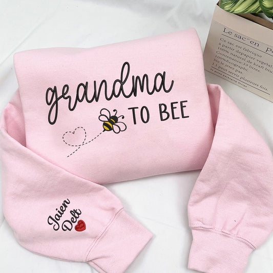 Embroidered Sweatshirt, Grandma To Be With Grandkids Embroidered Sweatshirt