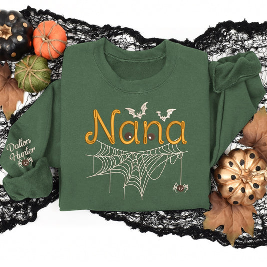 Embroidered Sweatshirt, Halloween Embroidery Spooky Grandma For Gift Grandma