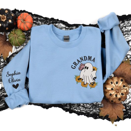 Embroidered Sweatshirt, Halloween Gifts For Grandma, Embroidery For Grandma