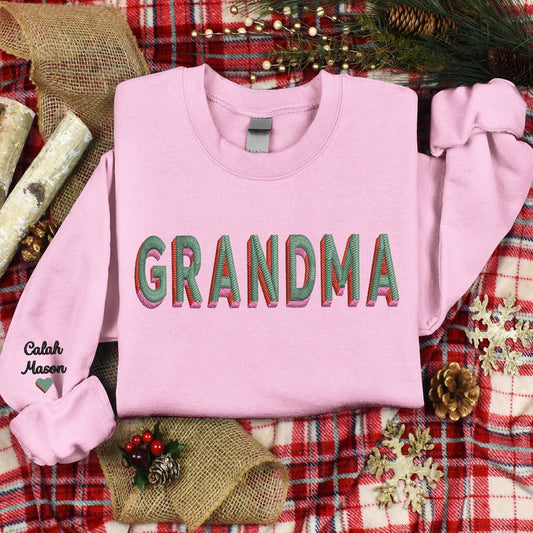 Embroidered Sweatshirt, Merry Christmas Embroidery Design For Give Grandma Est, Give Grandma