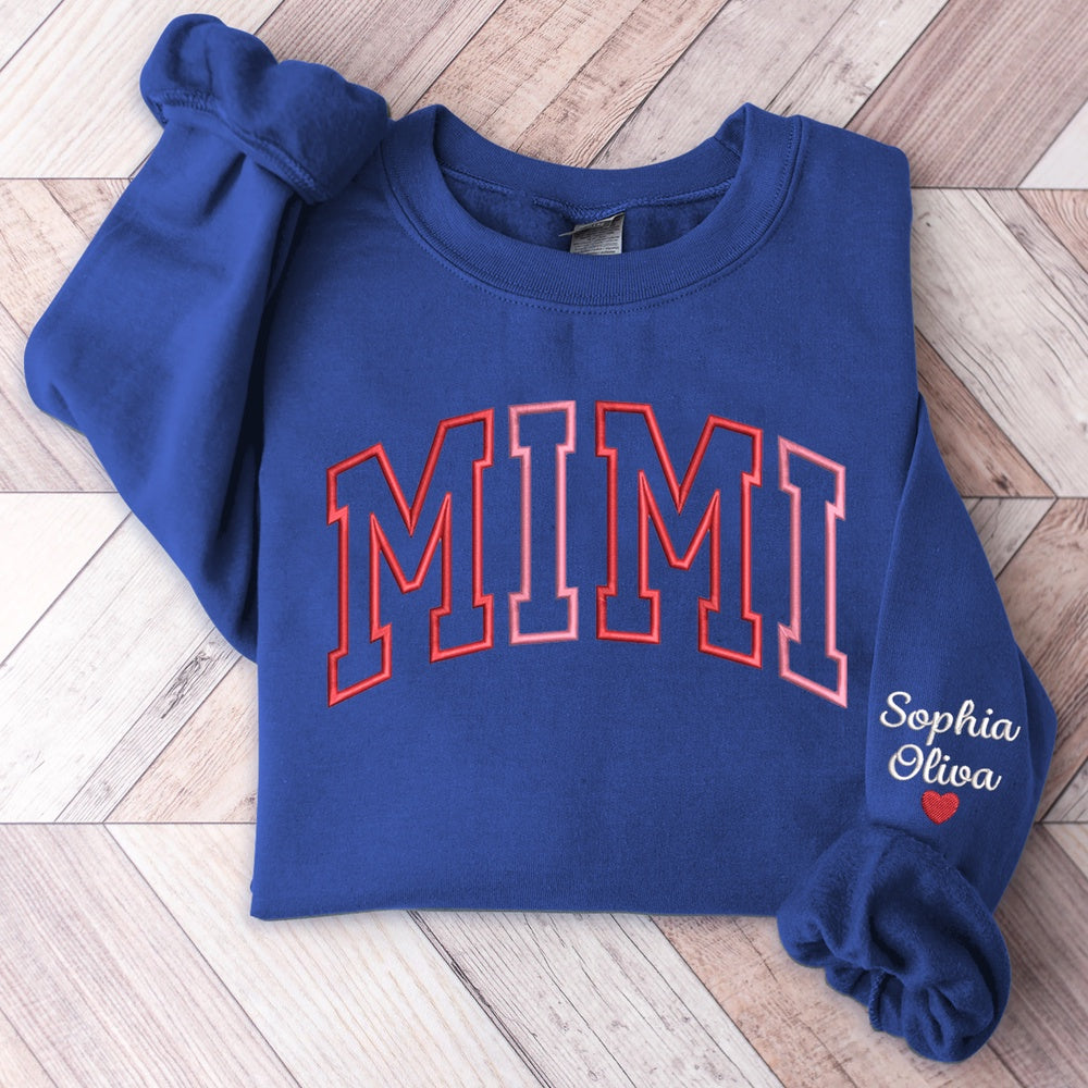 Embroidered Sweatshirt, Mimi Valentine Embroidered Sweatshirt, Custom Mimi, Grandma Gift Sweatshirt