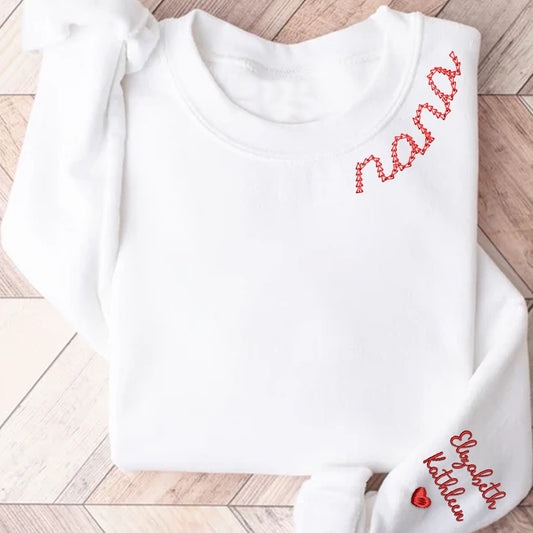 Embroidered Sweatshirt, Nana Embroidered With Kids, Gift For Nana Cl01 Sweatshirt