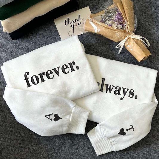 Embroidered Sweatshirt, Personalised Matching Couple Sweatshirts,Couple Partner Sweatshirts, Anniversary Sweatshirts