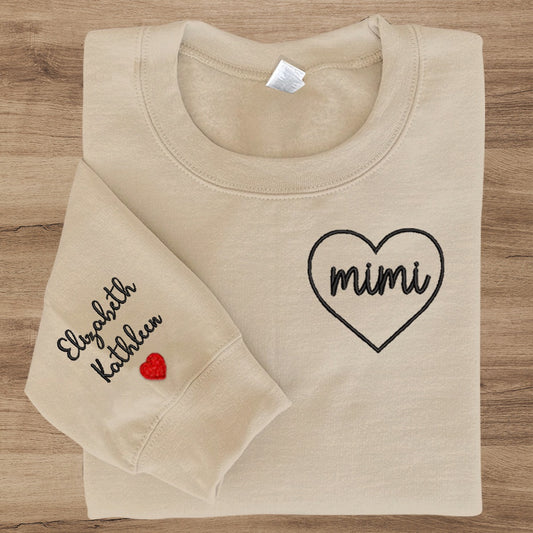 Embroidered Sweatshirt, Personalized Embroidered Gigi Sweatshirt With Name