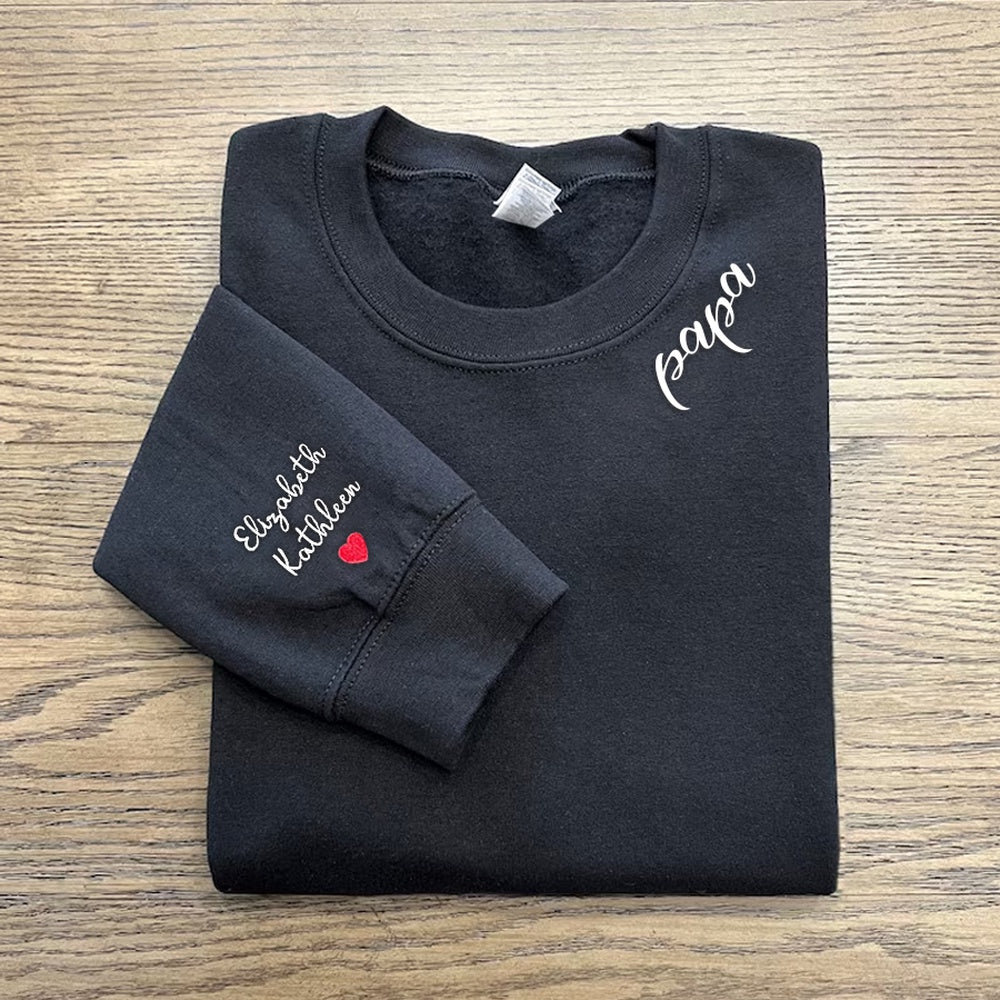 Embroidered Sweatshirt, Personalized Embroidered Papa Sweatshirt