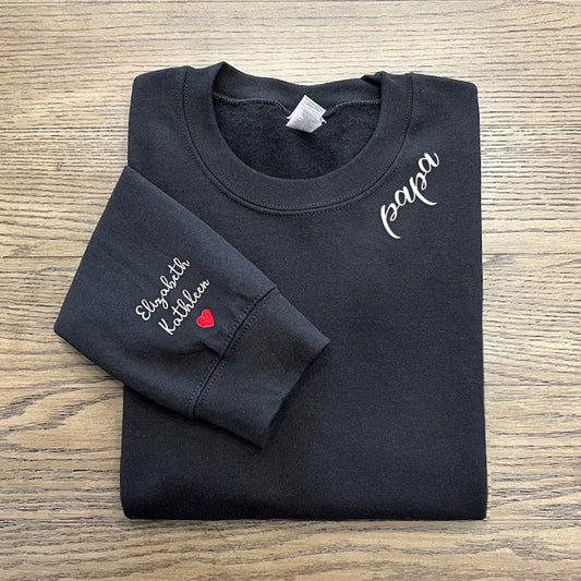 Embroidered Sweatshirt, Personalized Embroidered Papa Sweatshirt