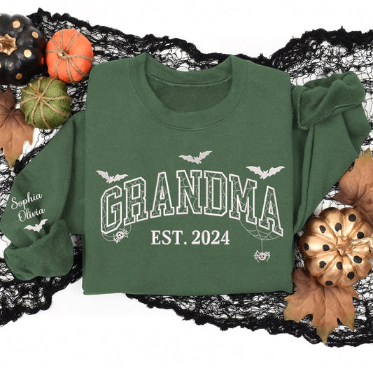 Embroidered Sweatshirt, Personalized Halloween Grandma, For Grandma