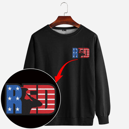 Embroidered Sweatshirt, RED Friday - Remember Everyone Deployed 1 Embroidered Sweatshirt, Gift For Dad