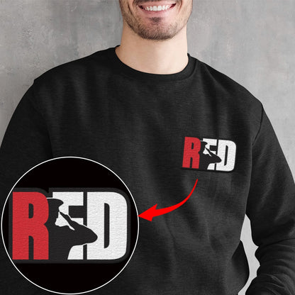 Embroidered Sweatshirt, RED Friday - Remember Everyone Deployed Embroidered Sweatshirt, Gift For Dad