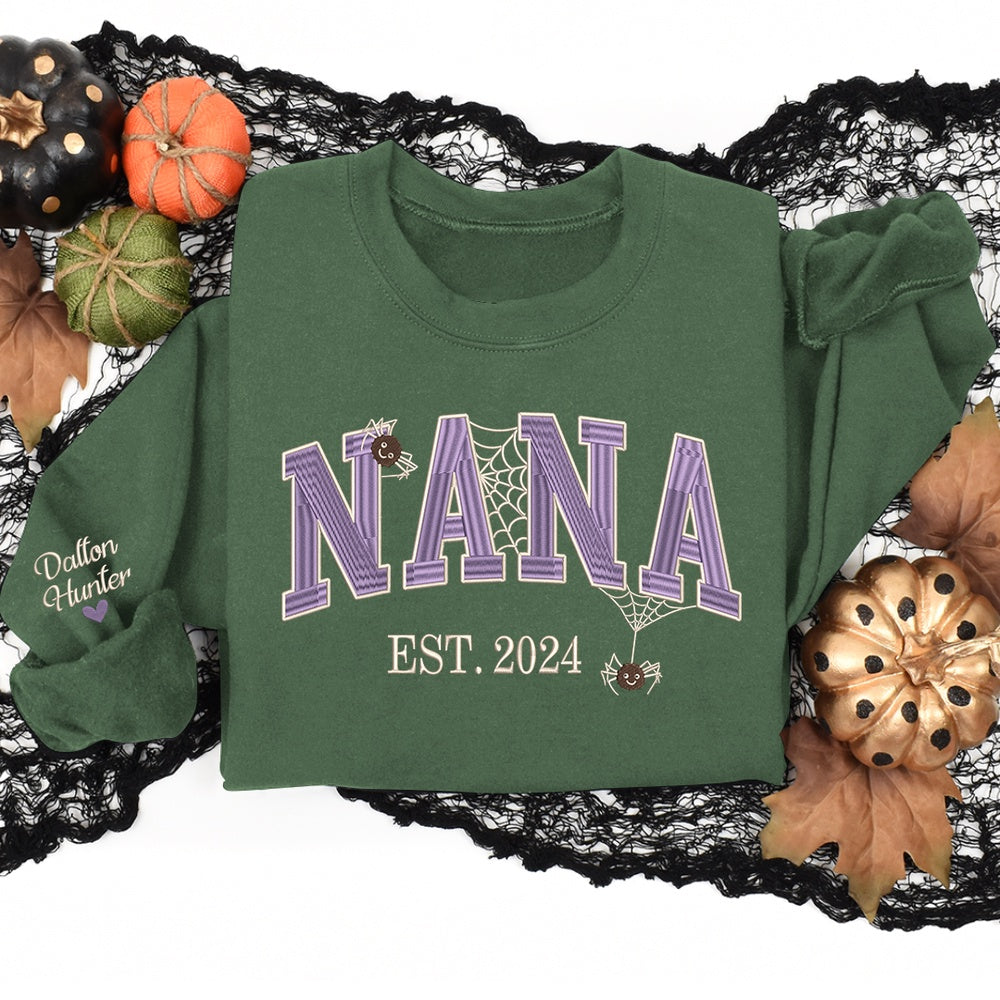Embroidered Sweatshirt, Trendy Halloween Embroidery Designs, For Nana, Give Grandma Mom