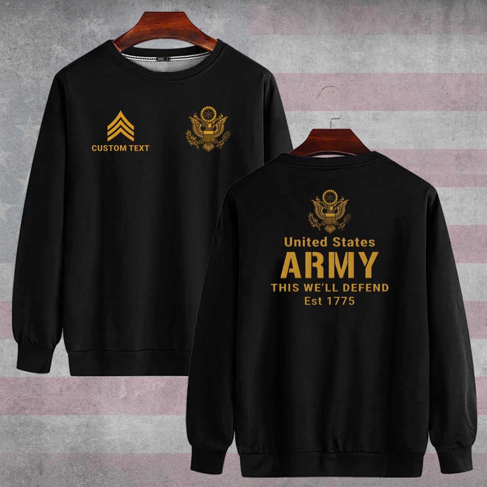 Embroidered Sweatshirt, United States Military Legacy Tribute Embroidered Sweatshirt, Gift For Dad