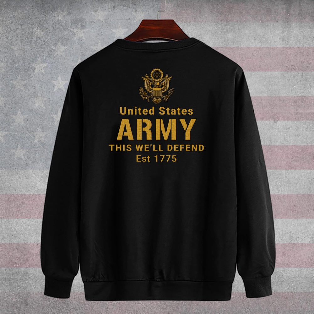 Embroidered Sweatshirt, United States Military Legacy Tribute Embroidered Sweatshirt, Gift For Dad