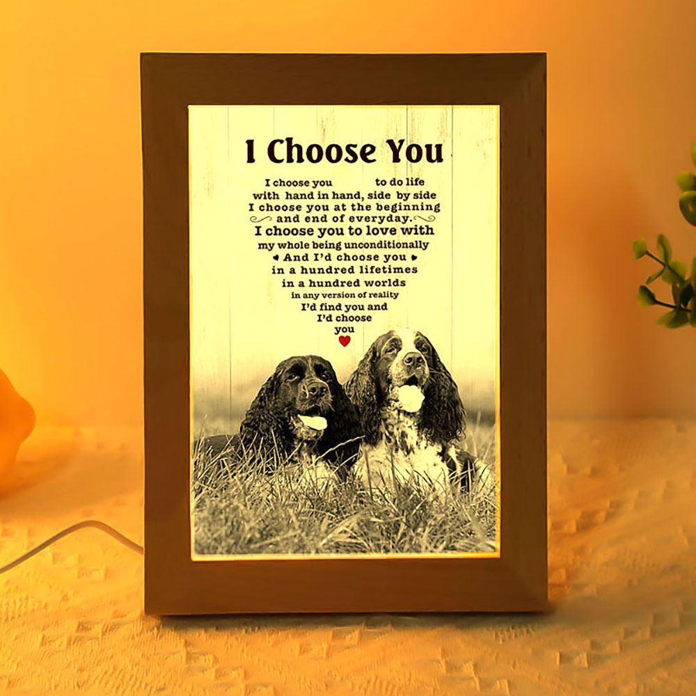 English Springer Spaniel I Choose You Dog Mom Frame Lamp, Mother's Day Night Light, Best Mom Ever, Gift For Mom