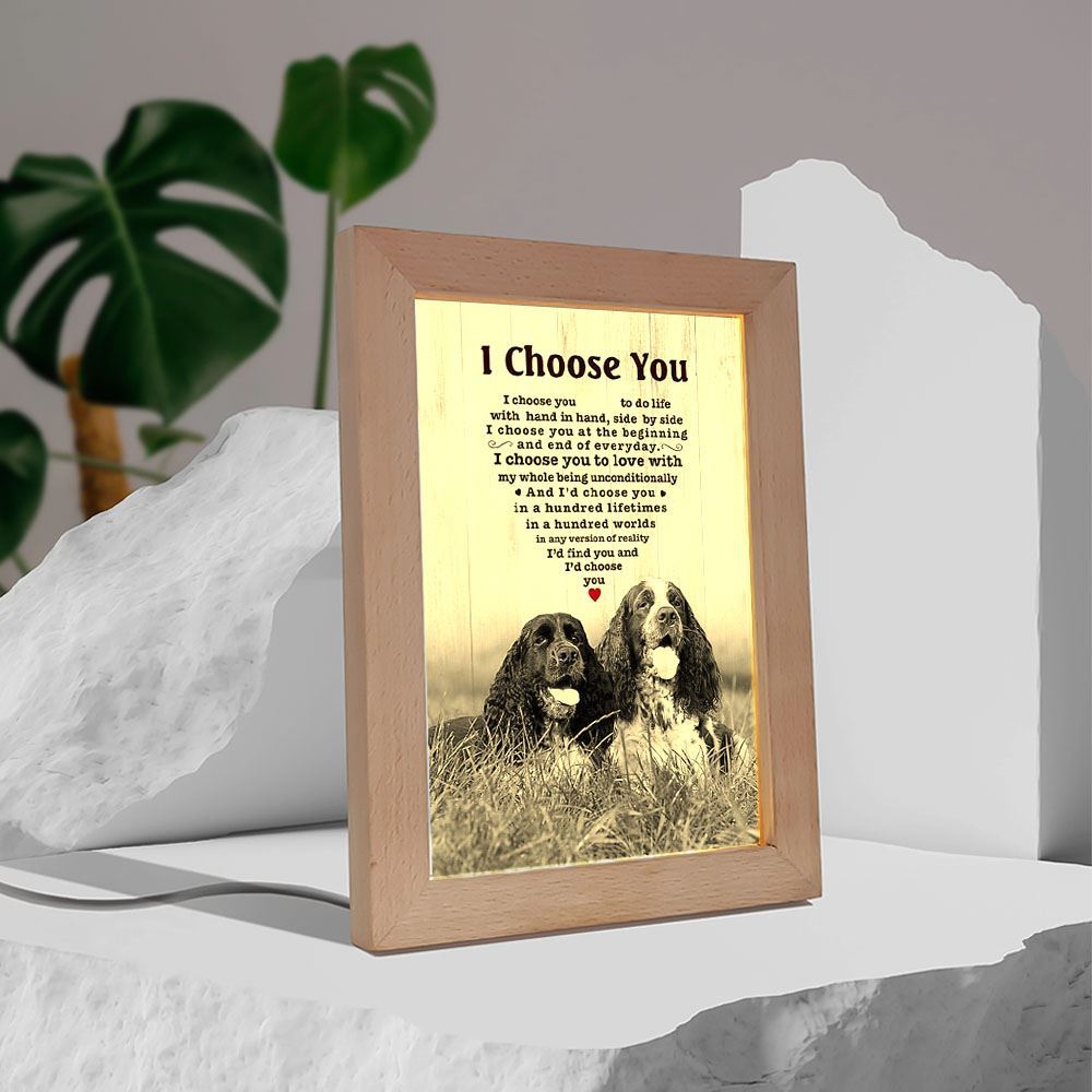 English Springer Spaniel I Choose You Dog Mom Frame Lamp, Mother's Day Night Light, Best Mom Ever, Gift For Mom