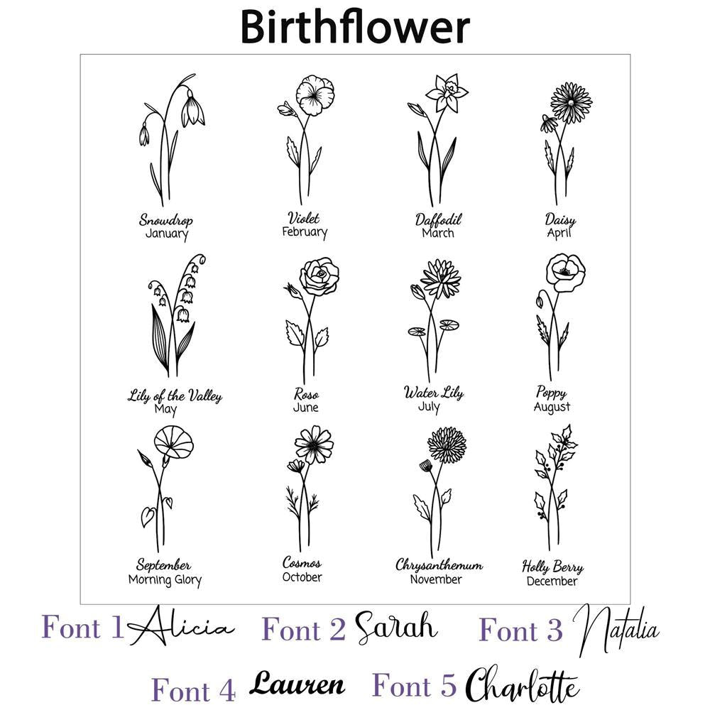 Engraved Birth Flower Jewellery Box, Mother's Day Jewelry Case