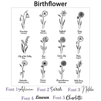 Engraved Birth Flower Jewellery Box, Mother's Day Jewelry Case