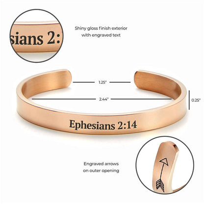 Ephesians 214 Cuff Bracelet, Christian Bracelet For Women, Bible Verse Bracelet, Christian Jewelry