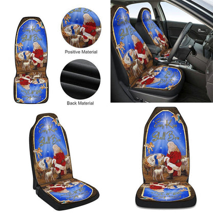 Every Knee Shall Bow Santa Claus Jesus Christmas Cars Seat Cover, Christmas Car Seat Covers, Car Decor Gift