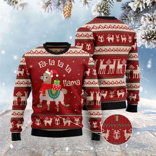 Fa-La-La-Llama Ugly Christmas Sweater, Funny Xmas Sweater, Sweater Xmas
