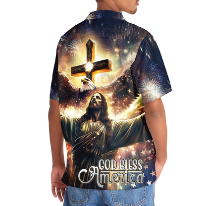 Faith God Bless America Hawaiian Shirt, Funny Hawaiian Shirt, Usa Hawaiian Shirt, Vintage Hawaiian Shirts