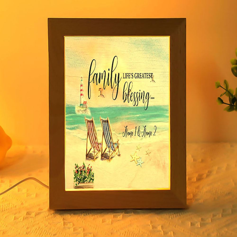 Family Blessing Personalized Frame Lamp, Mother's Day Night Light, Best Mom Ever, Gift For Mom