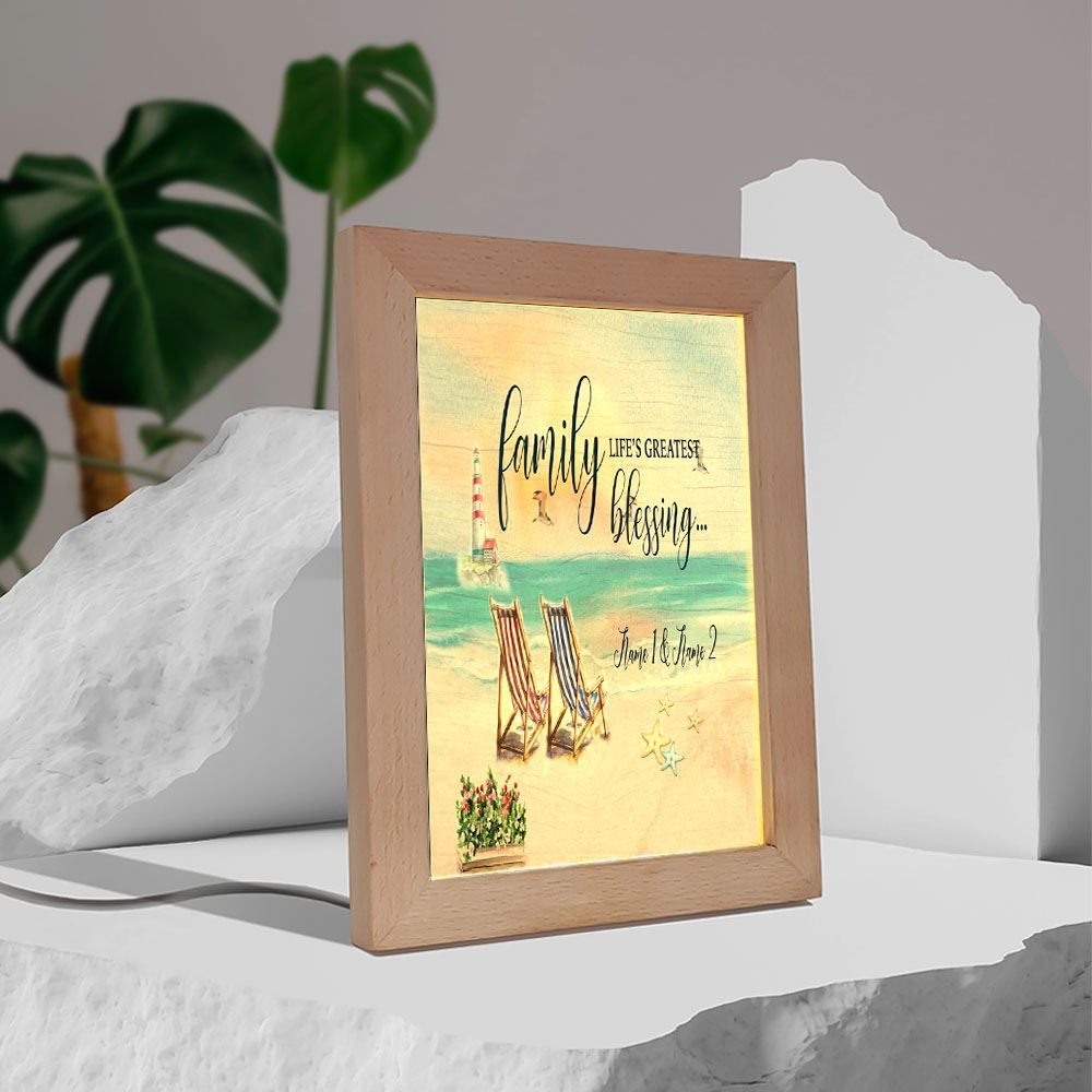 Family Blessing Personalized Frame Lamp, Mother's Day Night Light, Best Mom Ever, Gift For Mom