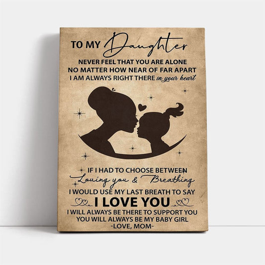Family Canvas Mom To Daughter I Love You, Mother's Day Canvas Art, Gift For Mom, Birthday Gift, Mother's Day Wall Art