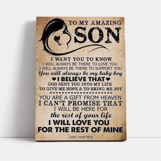 Family Canvas Mom To Son I Believe That, Mother's Day Canvas Art, Gift For Mom, Birthday Gift, Mother's Day Wall Art
